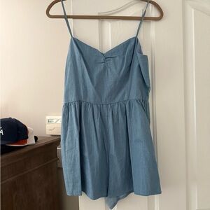 Blue Spaghetti Strap Romper